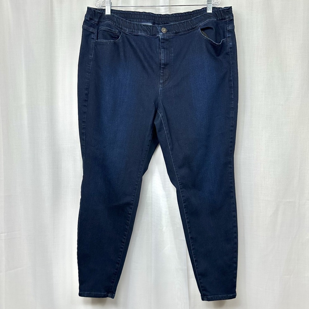 J Jill 5-Pocket Leggings Stretchy Denim Jeans Plus 22W Lyocell Blend‎ Dark Wash